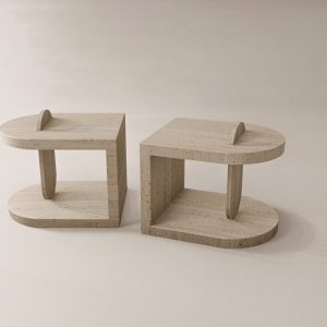 Travertine Side Table